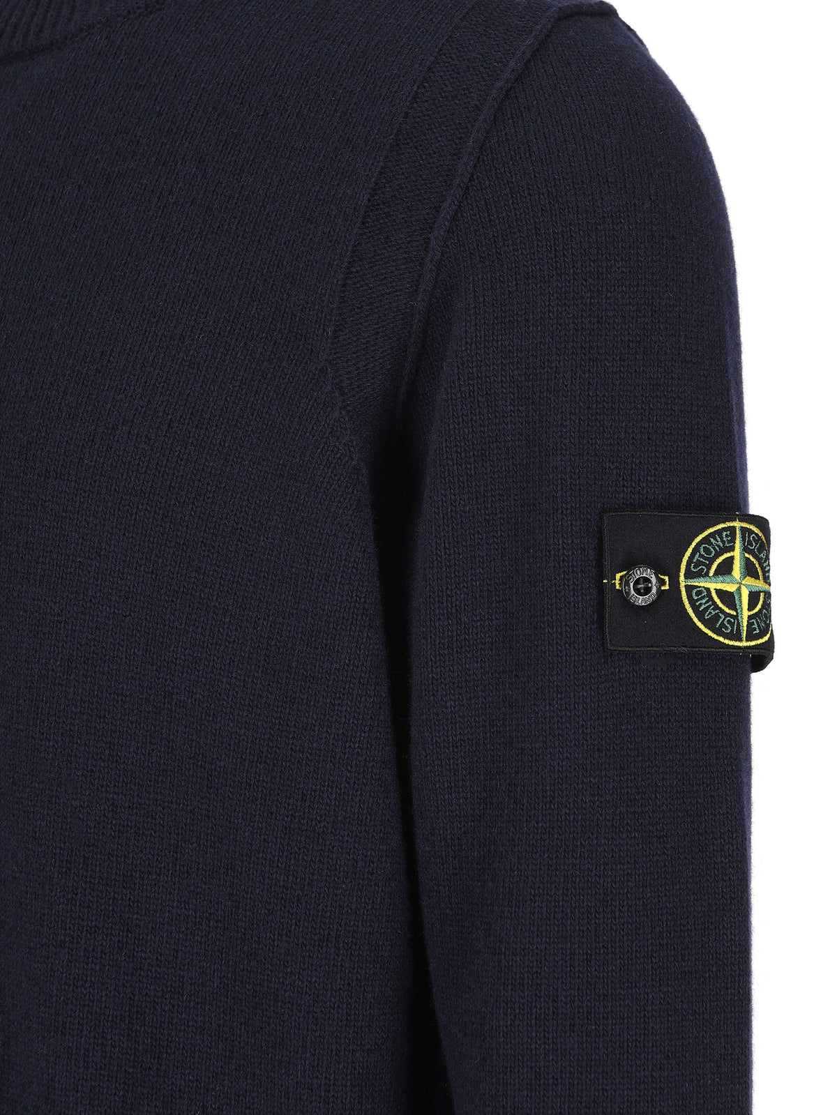 Maglione girocollo in lana d'agnello con dettagli a punto rovescio 5100072 S00A3V0020 STONE ISLAND 