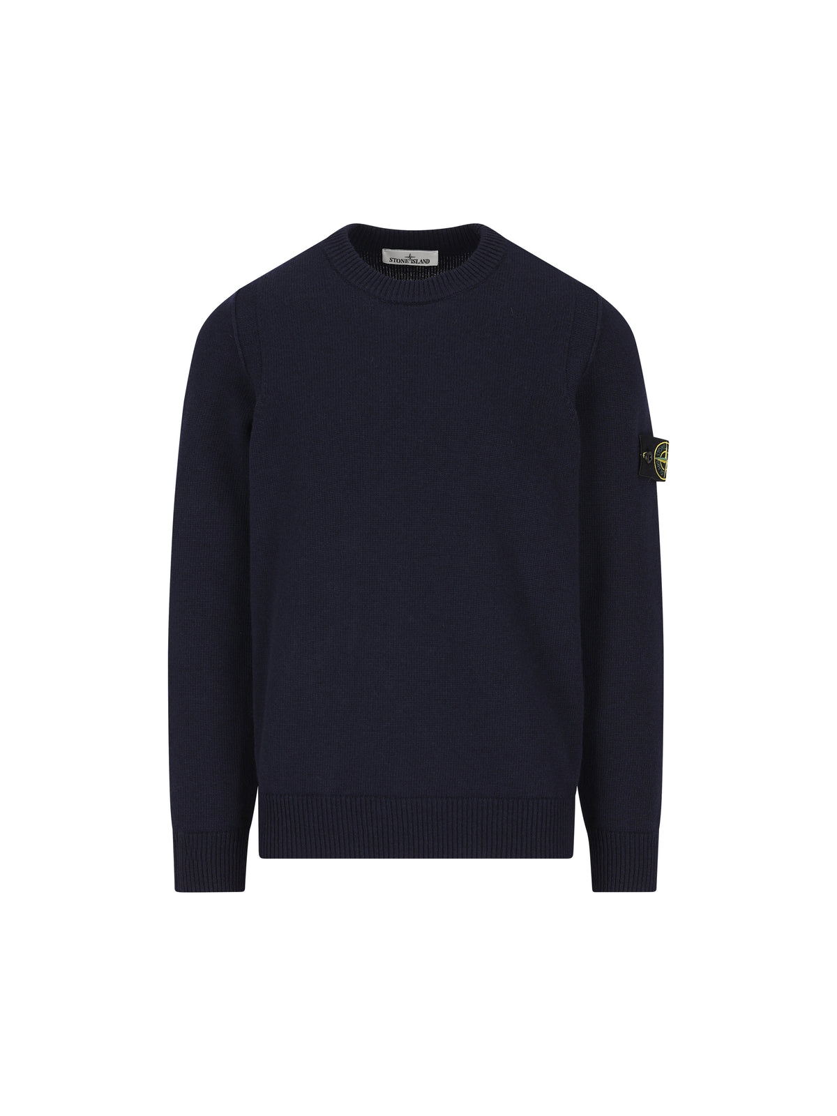 Maglione girocollo in lana d'agnello con dettagli a punto rovescio 5100072 S00A3V0020 STONE ISLAND 