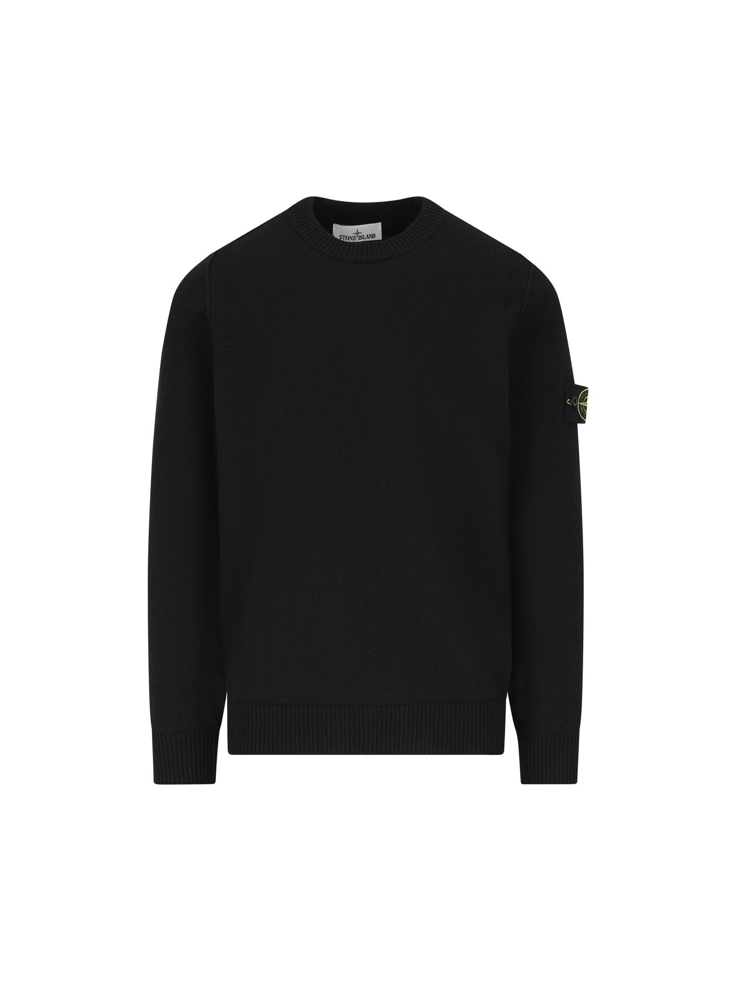 Maglione girocollo in lana d'agnello con dettagli a punto rovescio 5100072 S00A3V0029 STONE ISLAND 