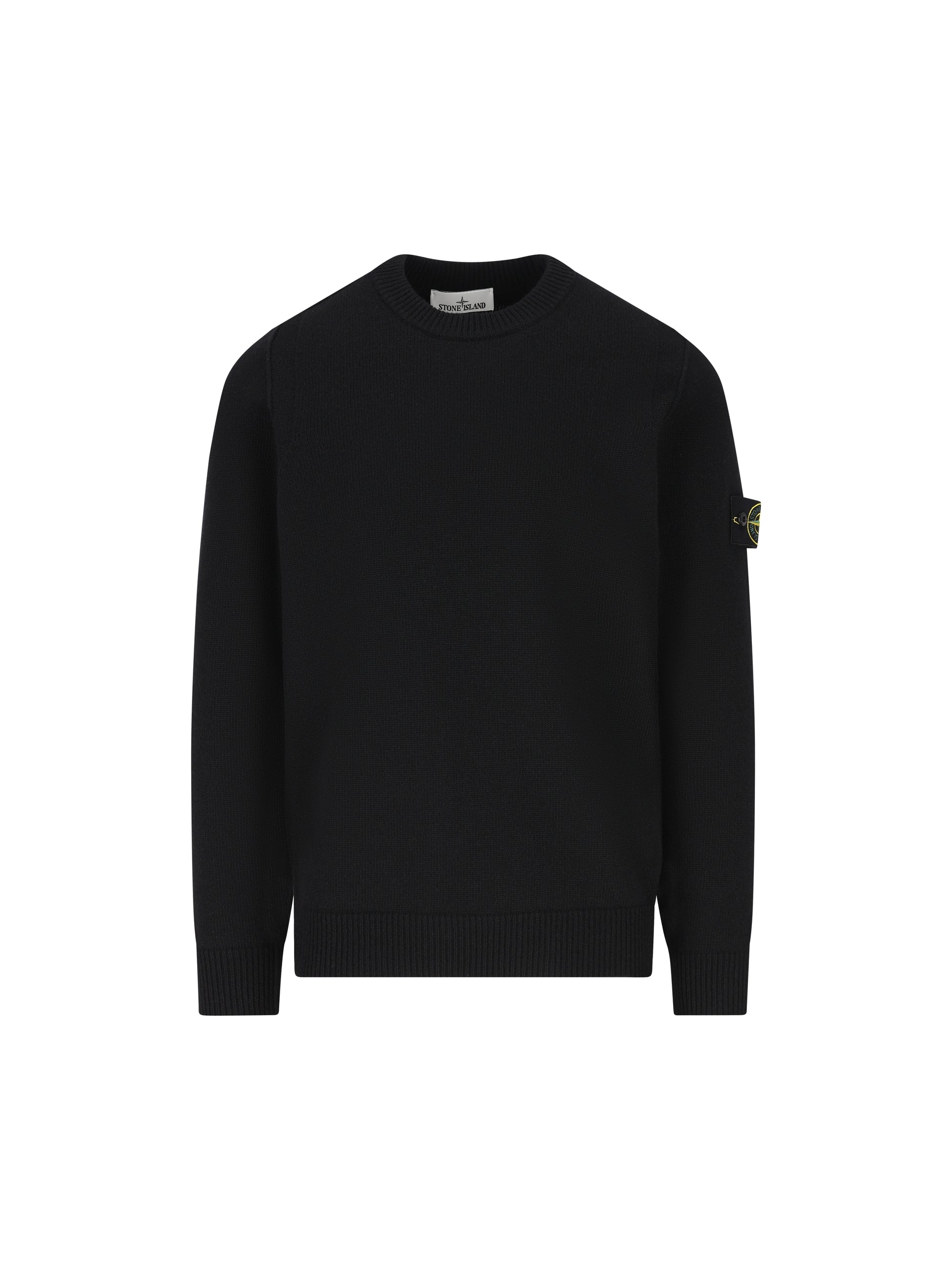 Maglione girocollo in lana d'agnello con dettagli a punto rovescio 5100072 S00A3V0029 STONE ISLAND 