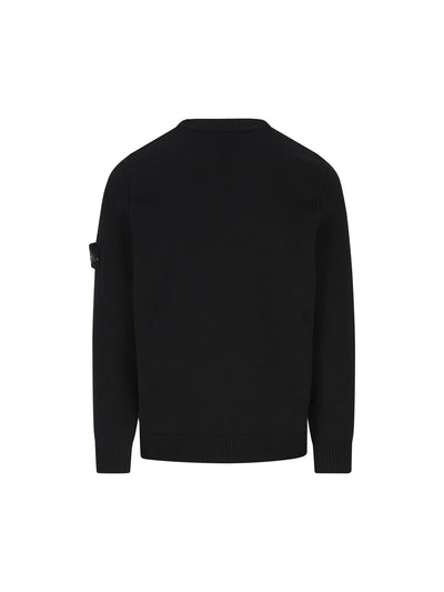 Maglione girocollo in lana d'agnello con dettagli a punto rovescio 5100072 S00A3V0029 STONE ISLAND 