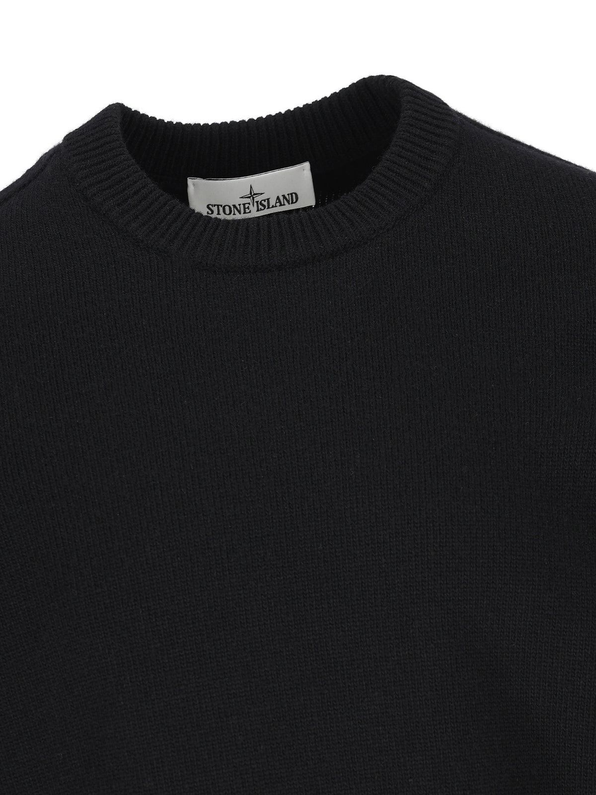 Maglione girocollo in lana d'agnello con dettagli a punto rovescio 5100072 S00A3V0029 STONE ISLAND 