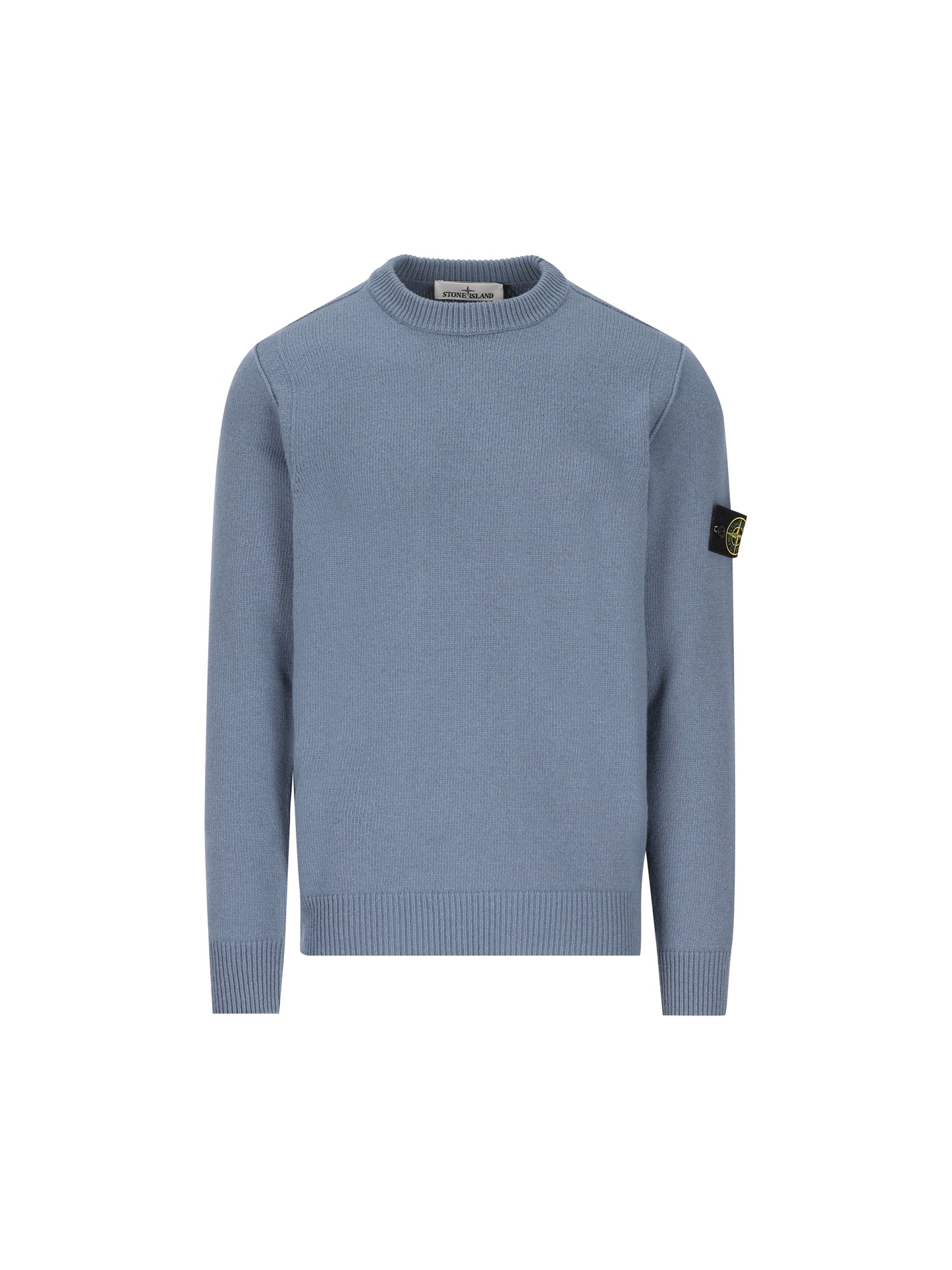 Maglione girocollo in lana d'agnello con dettagli a punto rovescio 5100072 S00A3V002B STONE ISLAND 