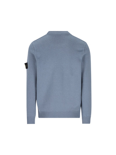 Maglione girocollo in lana d'agnello con dettagli a punto rovescio 5100072 S00A3V002B STONE ISLAND 