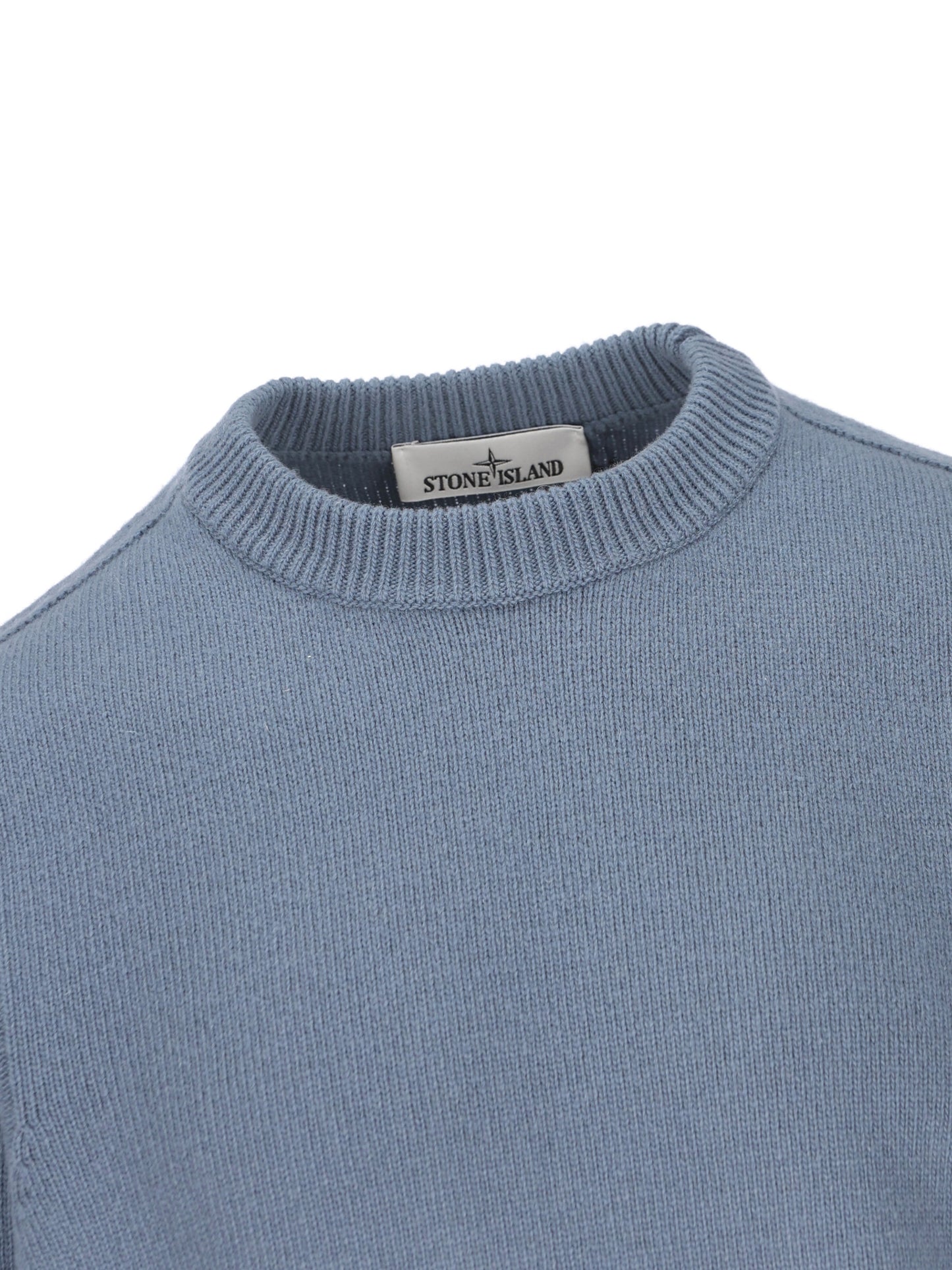 Maglione girocollo in lana d'agnello con dettagli a punto rovescio 5100072 S00A3V002B STONE ISLAND 