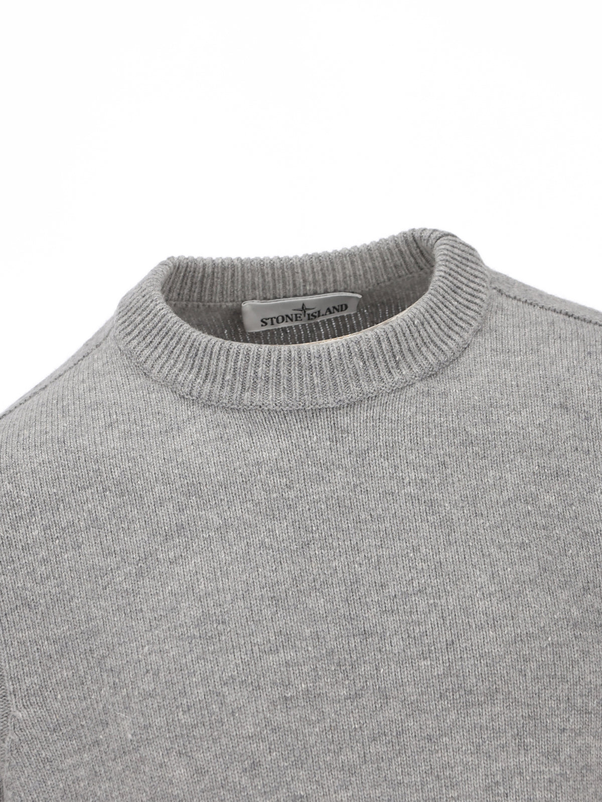 Maglione girocollo in lana d'agnello con dettagli a punto rovescio 5100072 S00A3V0M60 STONE ISLAND 