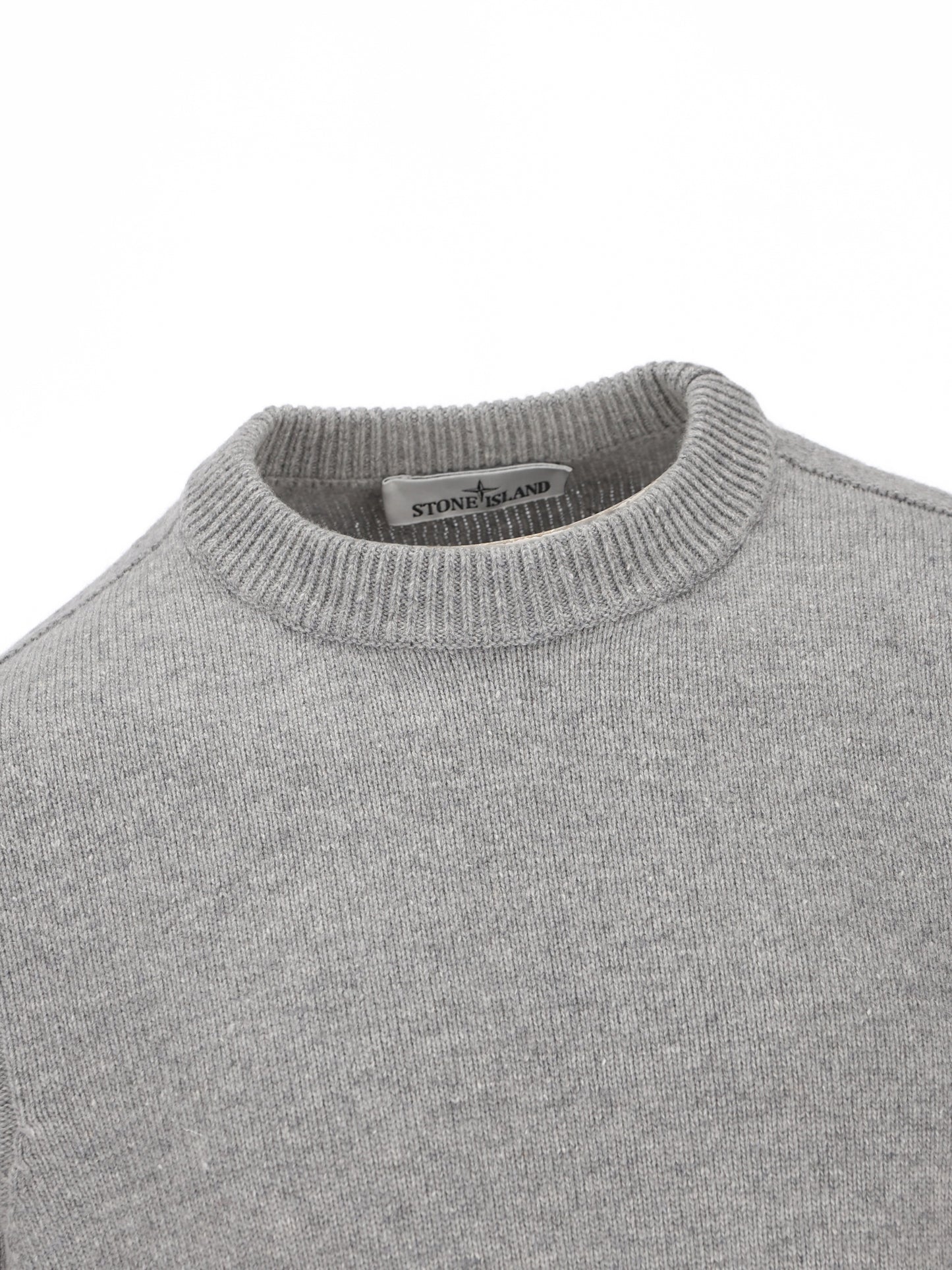 Maglione girocollo in lana d'agnello con dettagli a punto rovescio 5100072 S00A3V0M60 STONE ISLAND 