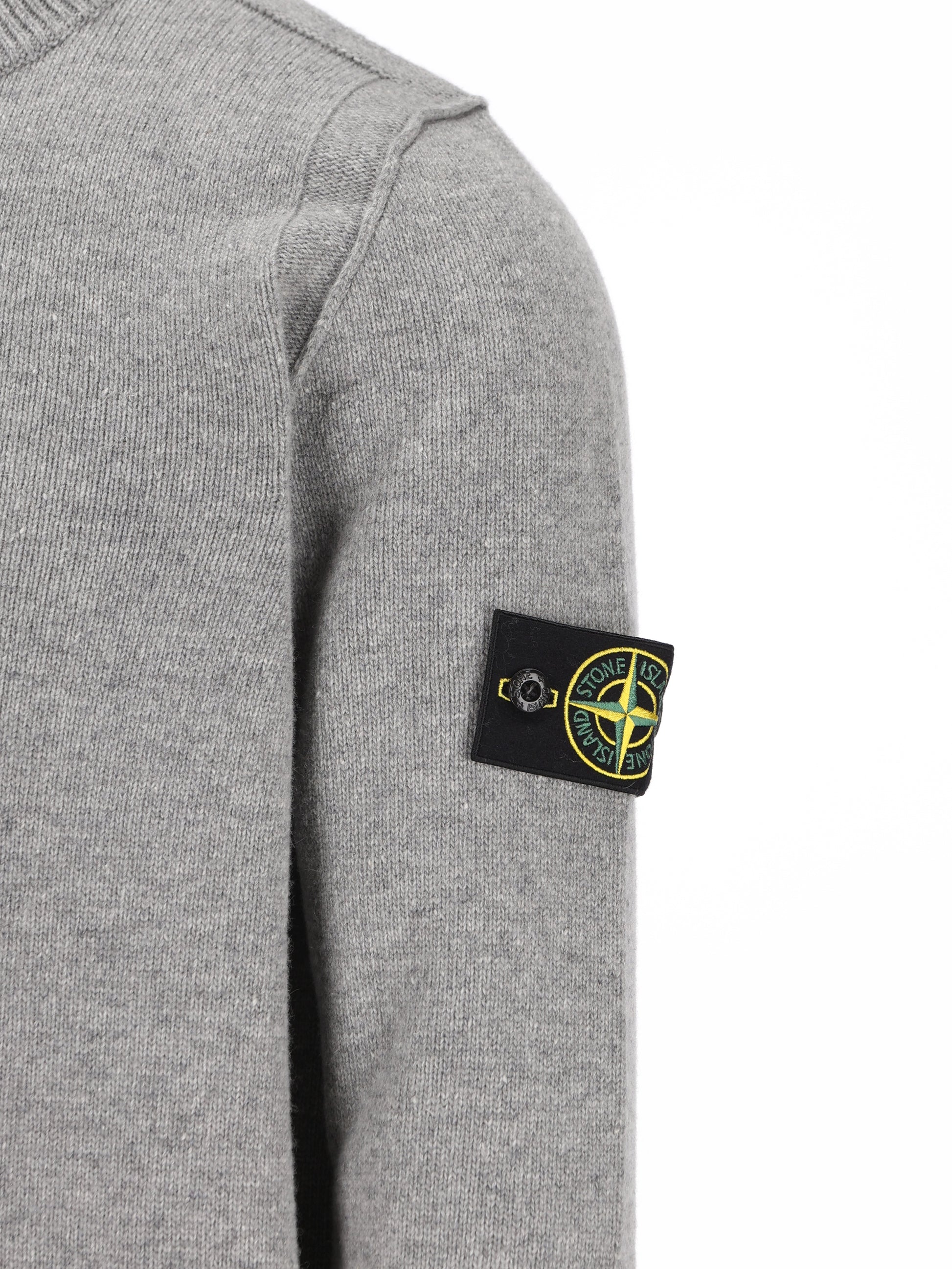 Maglione girocollo in lana d'agnello con dettagli a punto rovescio 5100072 S00A3V0M60 STONE ISLAND 