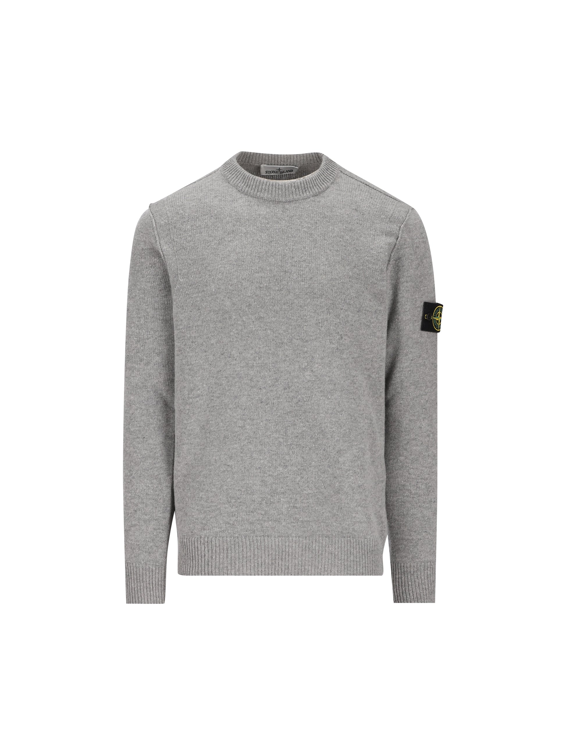 Maglione girocollo in lana d'agnello con dettagli a punto rovescio 5100072 S00A3V0M60 STONE ISLAND 