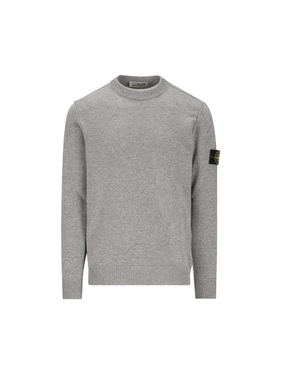 Maglione girocollo in lana d'agnello con dettagli a punto rovescio 5100072 S00A3V0M60 STONE ISLAND 