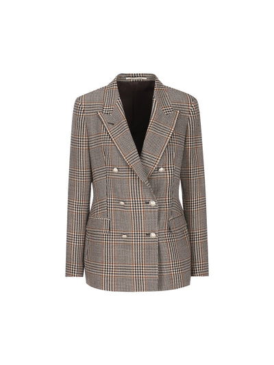 Blazer Doppiopetto Donna in Lana Vergine Check J-PARIGI10B 120200M1098 TAGLIATORE 