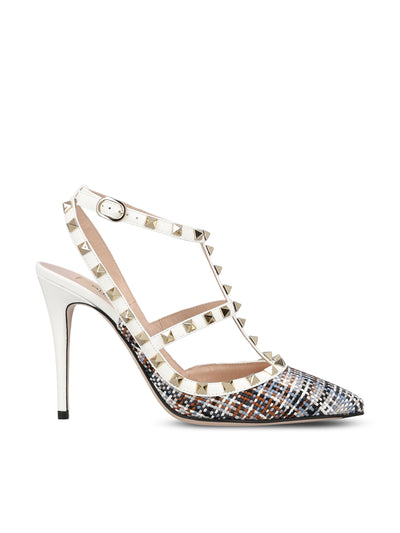 Décolleté con cinturini Valentino Garavani Rockstud in tessuto intrecciato 8W0S0393EDX 3NU VALENTINO GARAVANI 