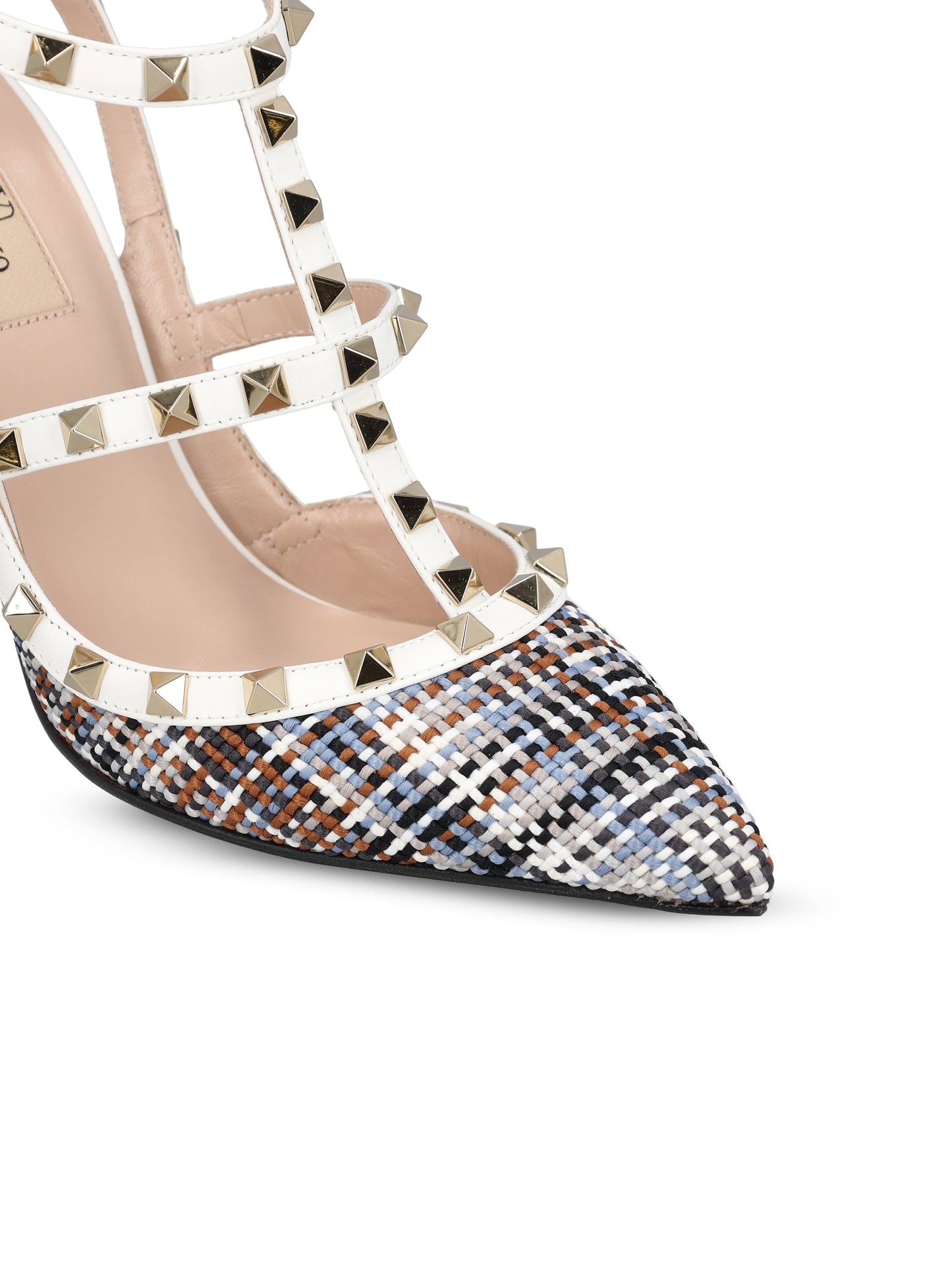 Décolleté con cinturini Valentino Garavani Rockstud in tessuto intrecciato 8W0S0393EDX 3NU VALENTINO GARAVANI 