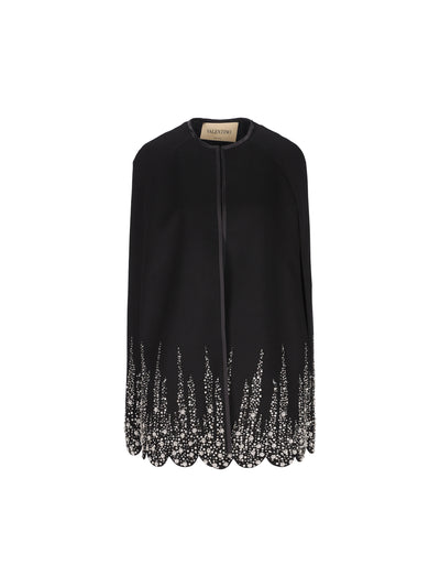 Valentino Garavani Cappa Ricamata in Compact Drap 9B3CG4YA6JA NUD VALENTINO GARAVANI 