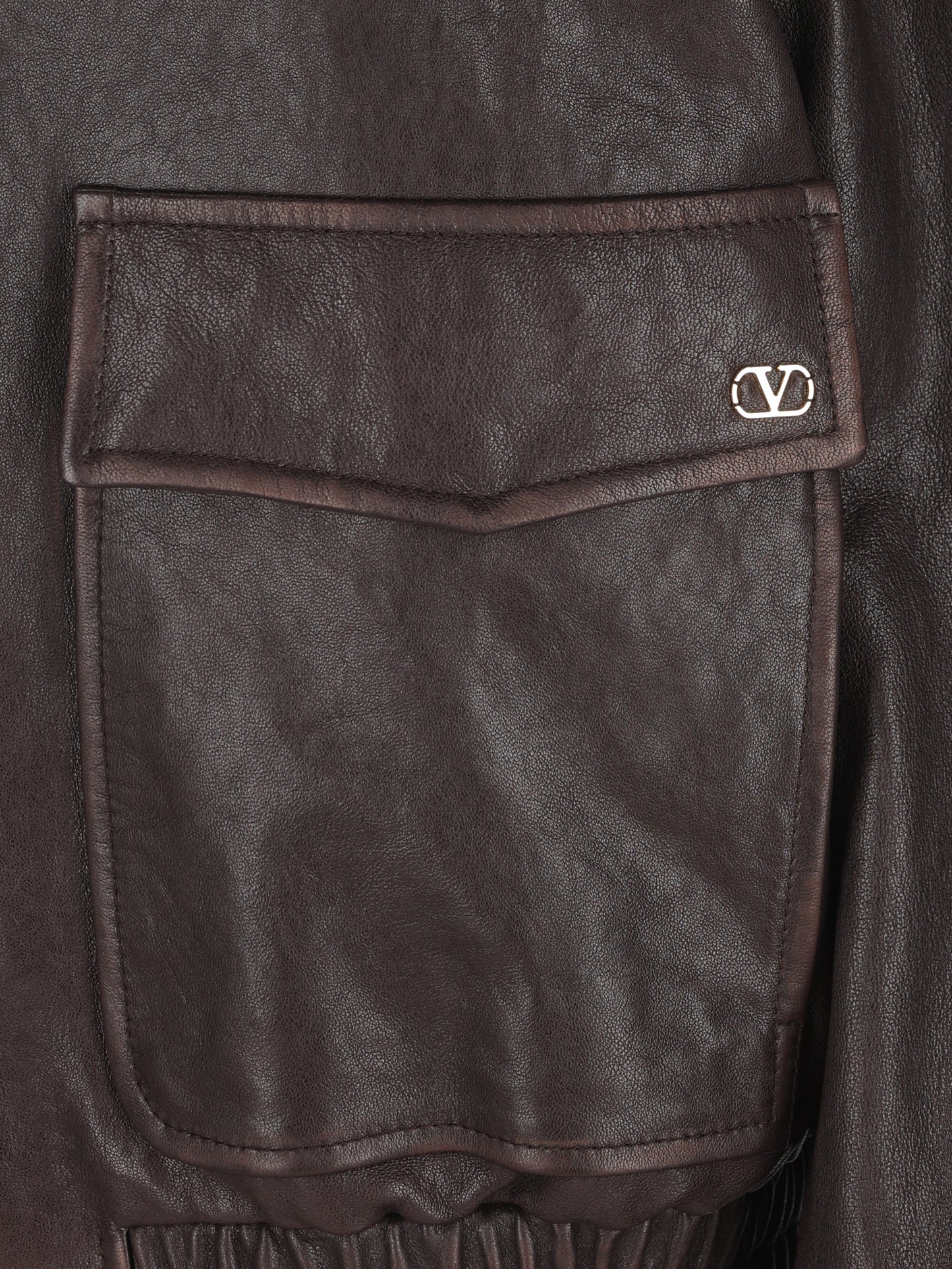 Bomber realizzato in pelle e shearling. 9B3NB16ZAB2 1YN VALENTINO GARAVANI 