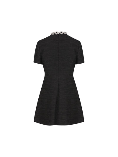Abito corto in crinkle cotton. 9B3VAKH1A99 NUD VALENTINO GARAVANI 