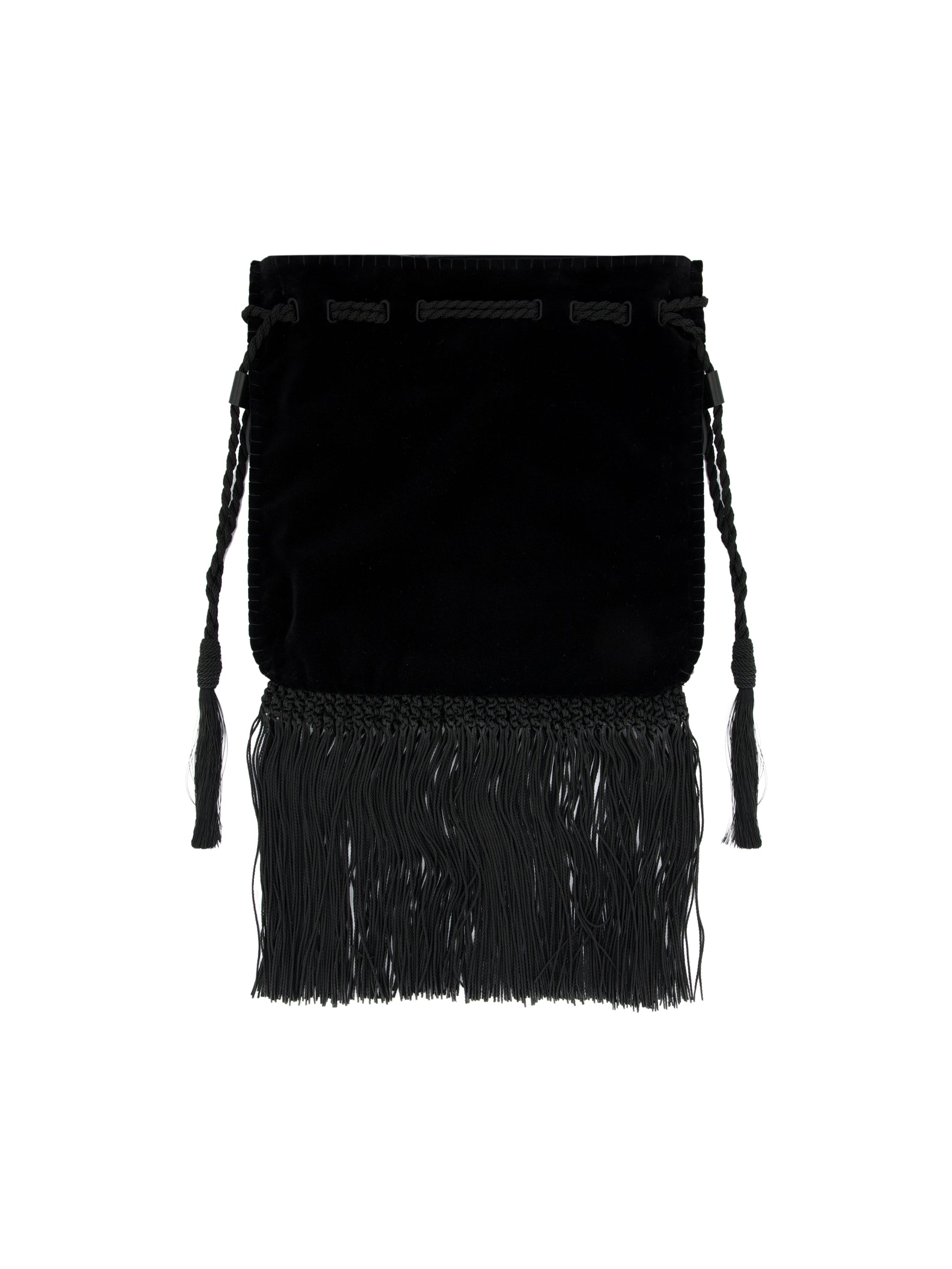 Borsa a Tracolla in Velluto con Ricamo Floreale e Frange 9W2B0T47QMD 7DL VALENTINO GARAVANI 