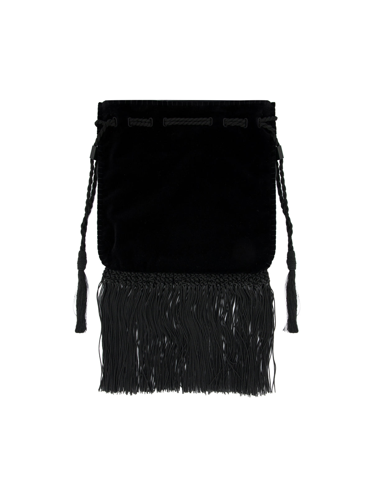 Borsa a Tracolla in Velluto con Ricamo Floreale e Frange 9W2B0T47QMD 7DL VALENTINO GARAVANI 
