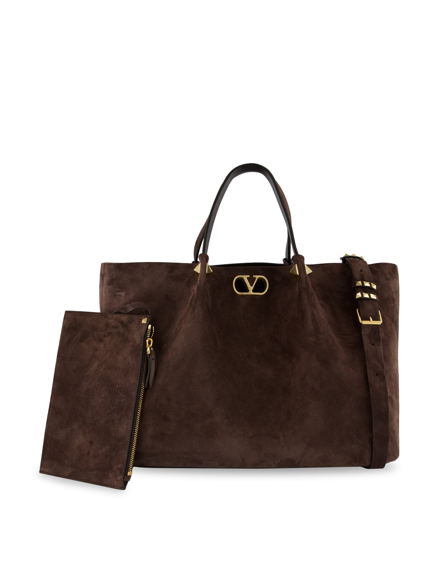 Valentino Garavani Large Shopping Bag in Soft Suede 9W2B0T82AHA 0TO VALENTINO GARAVANI 