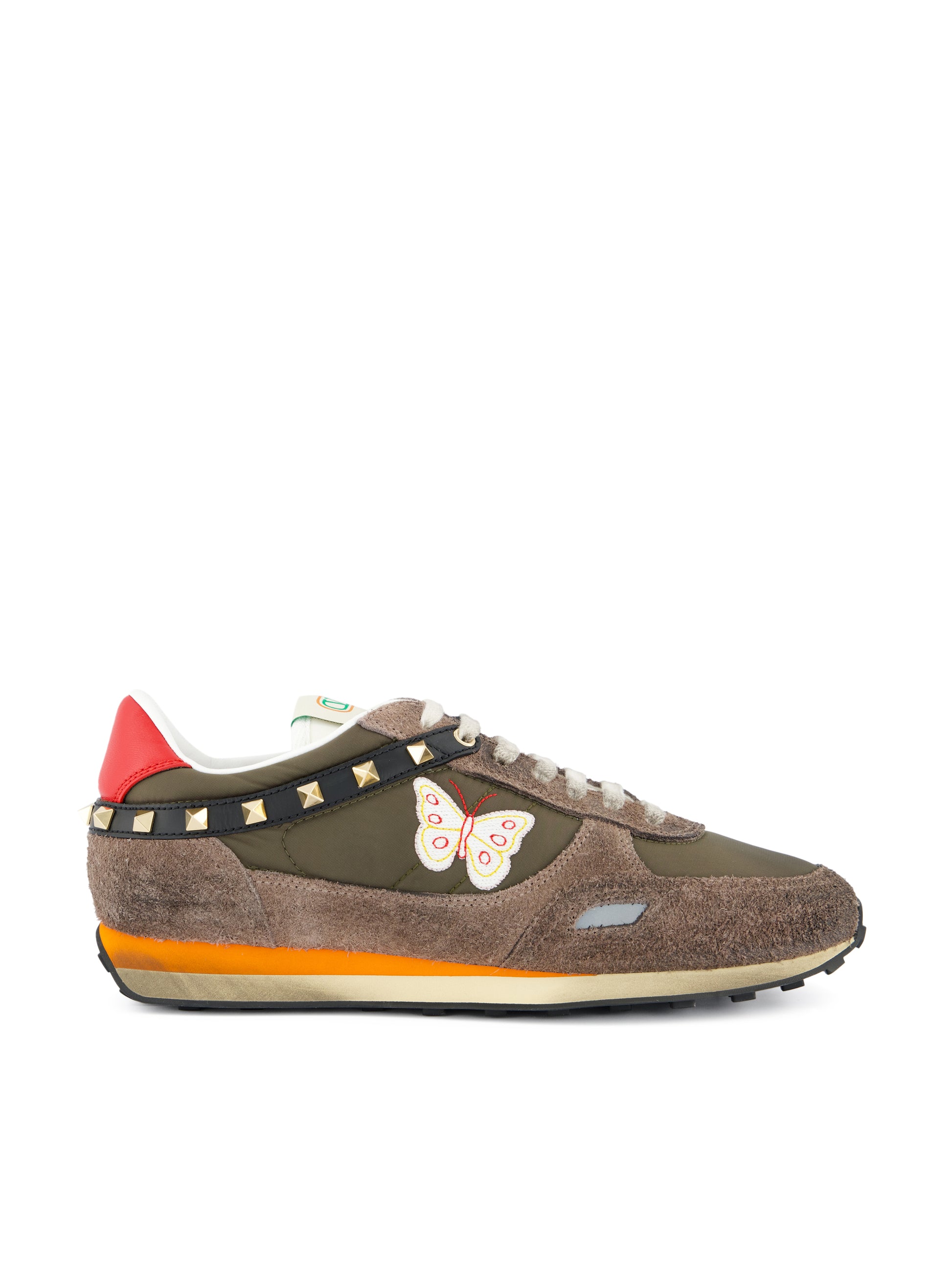 Sneaker Stud Up In Crosta E Nylon Con Ricamo Farfalla 9Y0S0O23ENB 1RE VALENTINO GARAVANI 