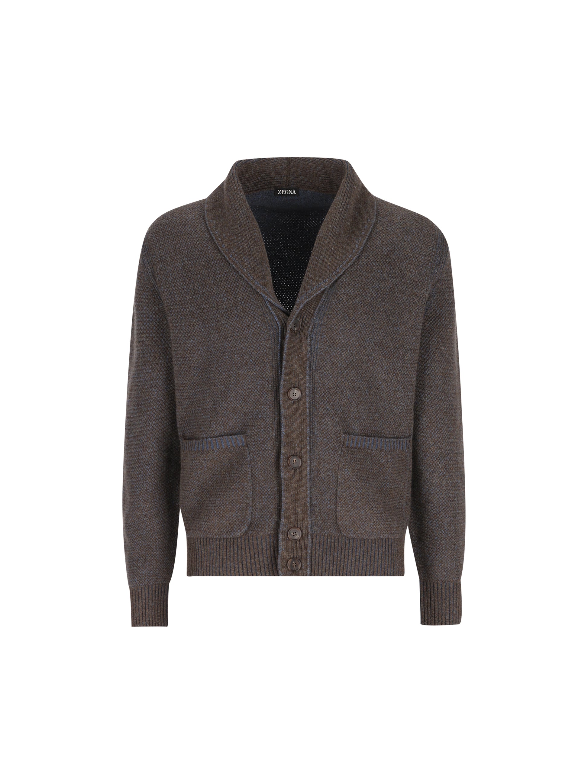 Cardigan in Cashmere e Lana con Collo Sciallato RUIB87A4 155VB9 ZEGNA 