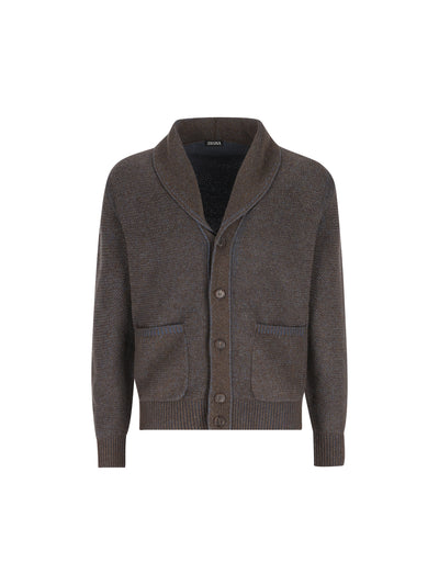 Cardigan in Cashmere e Lana con Collo Sciallato RUIB87A4 155VB9 ZEGNA 