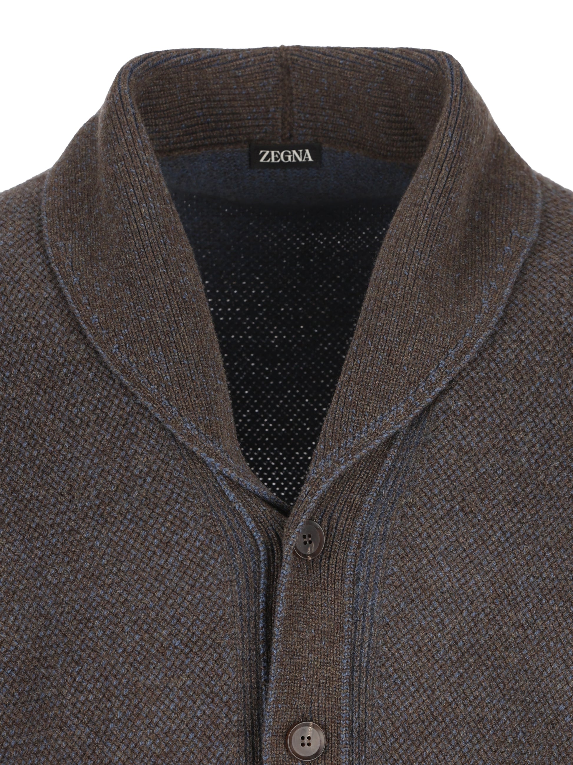 Cardigan in Cashmere e Lana con Collo Sciallato RUIB87A4 155VB9 ZEGNA 