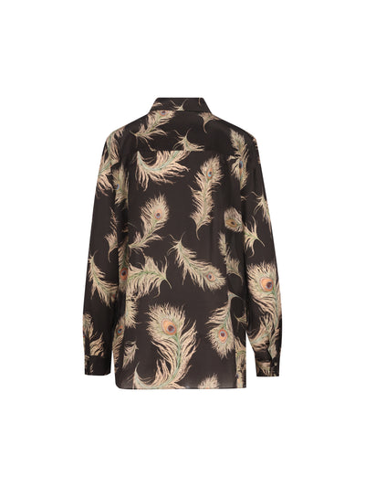 Camicia in Seta Peacock Feather 5747TF261 BLKFEA ZIMMERMANN 