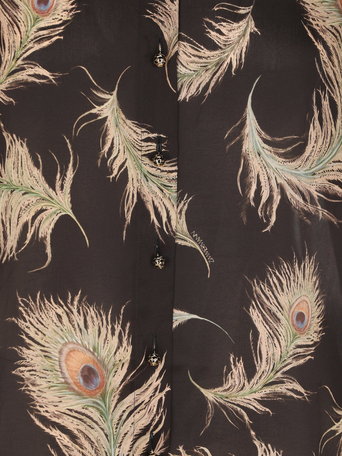 Camicia in Seta Peacock Feather 5747TF261 BLKFEA ZIMMERMANN 