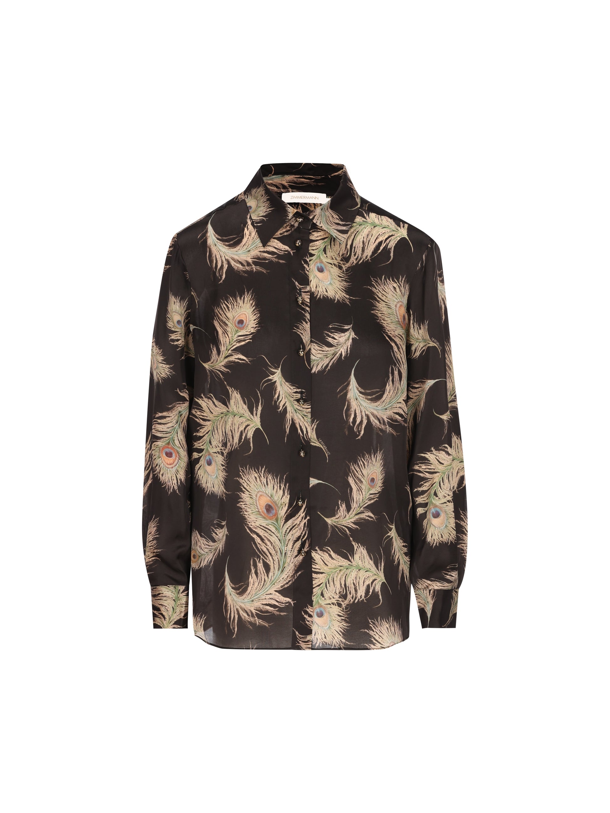 Camicia in Seta Peacock Feather 5747TF261 BLKFEA ZIMMERMANN 