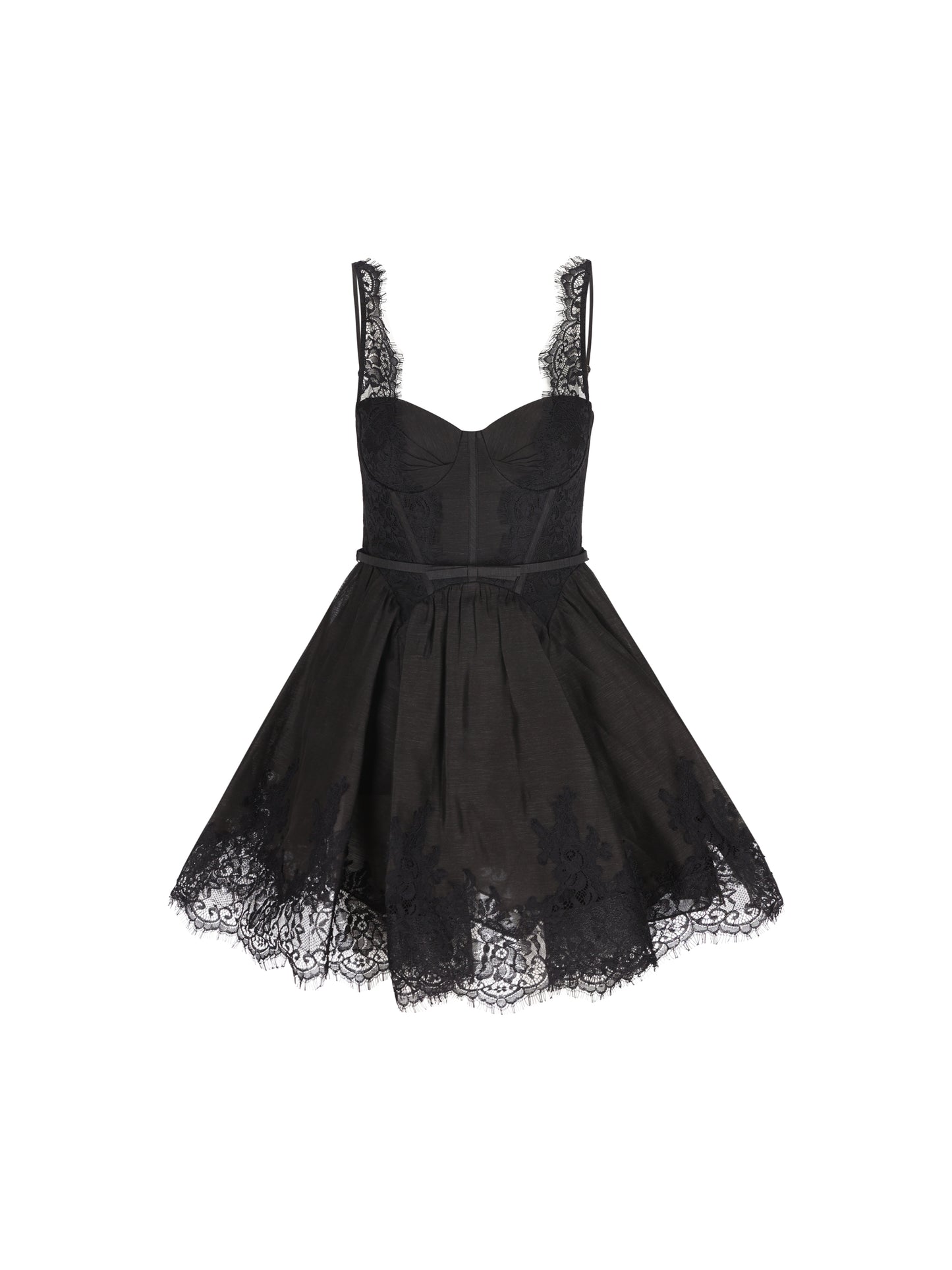 Mini abito Valiant con pizzo 9399DF261 BLK ZIMMERMANN 