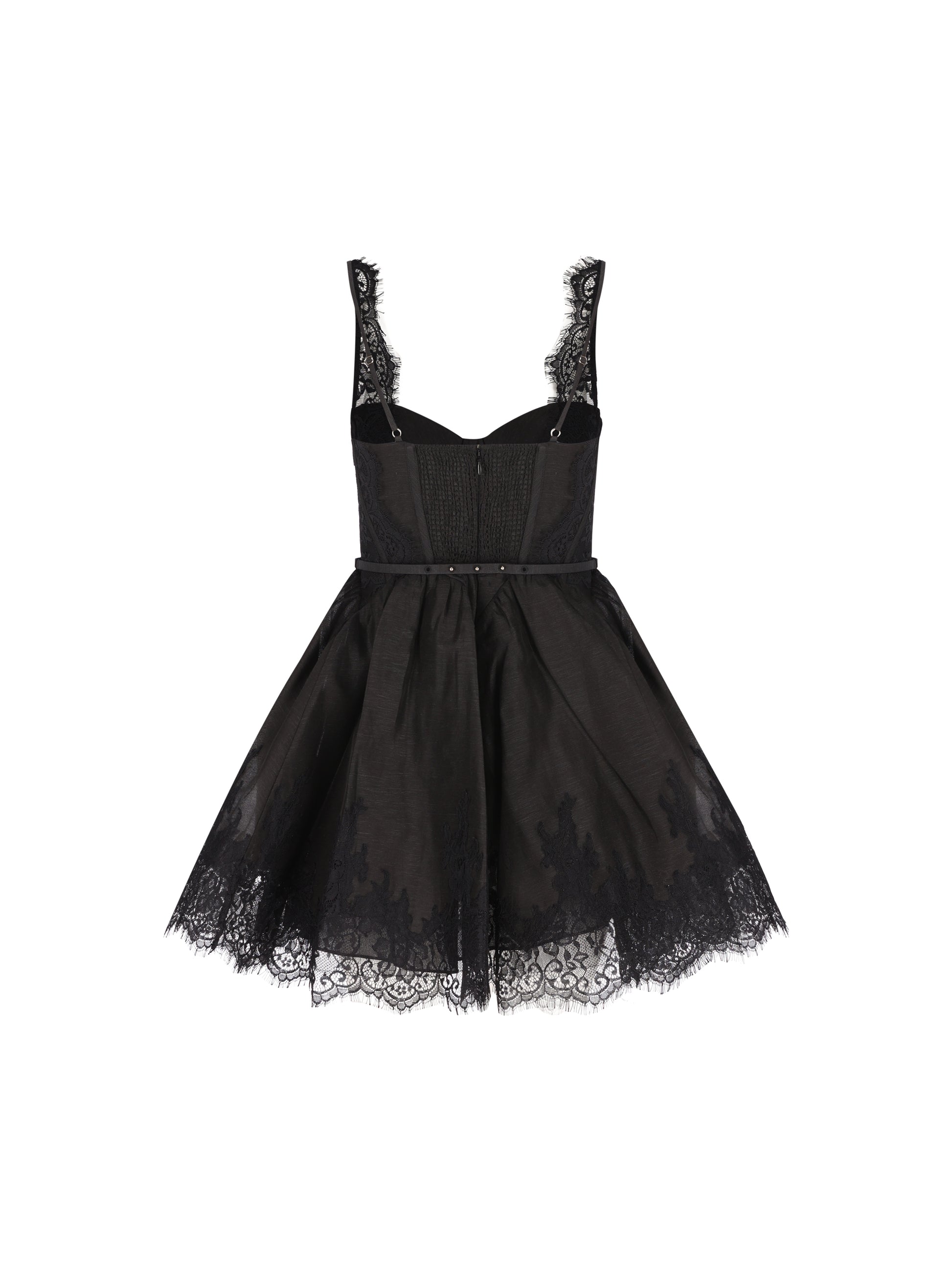 Mini abito Valiant con pizzo 9399DF261 BLK ZIMMERMANN 