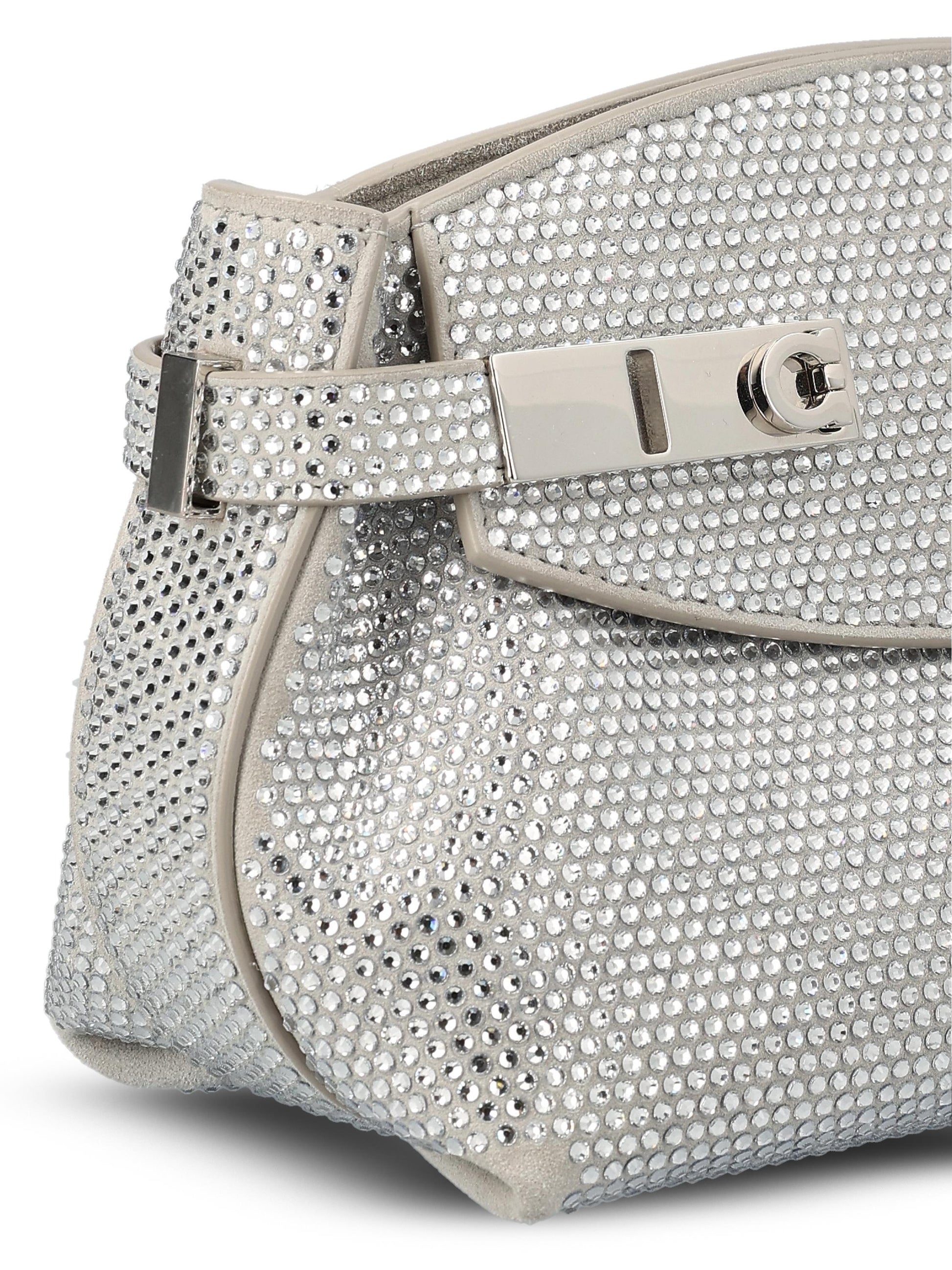 Borsa realizzata in pelle di vitello e cristalli. 218941 774633004 SALVATORE FERRAGAMO 