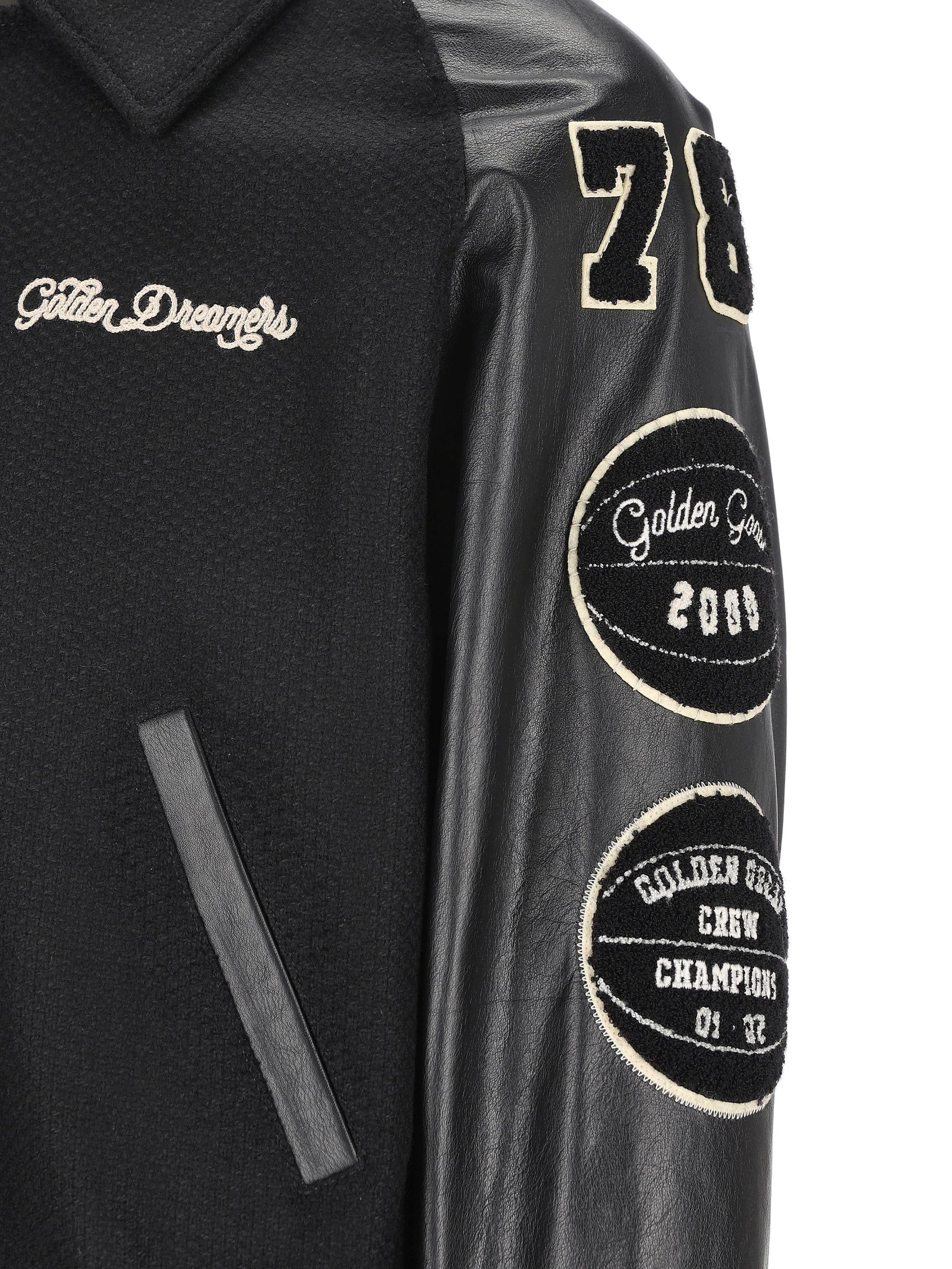 Giacca Bomber in lana con patch GMP01296 P00094090194 GOLDEN GOOSE 