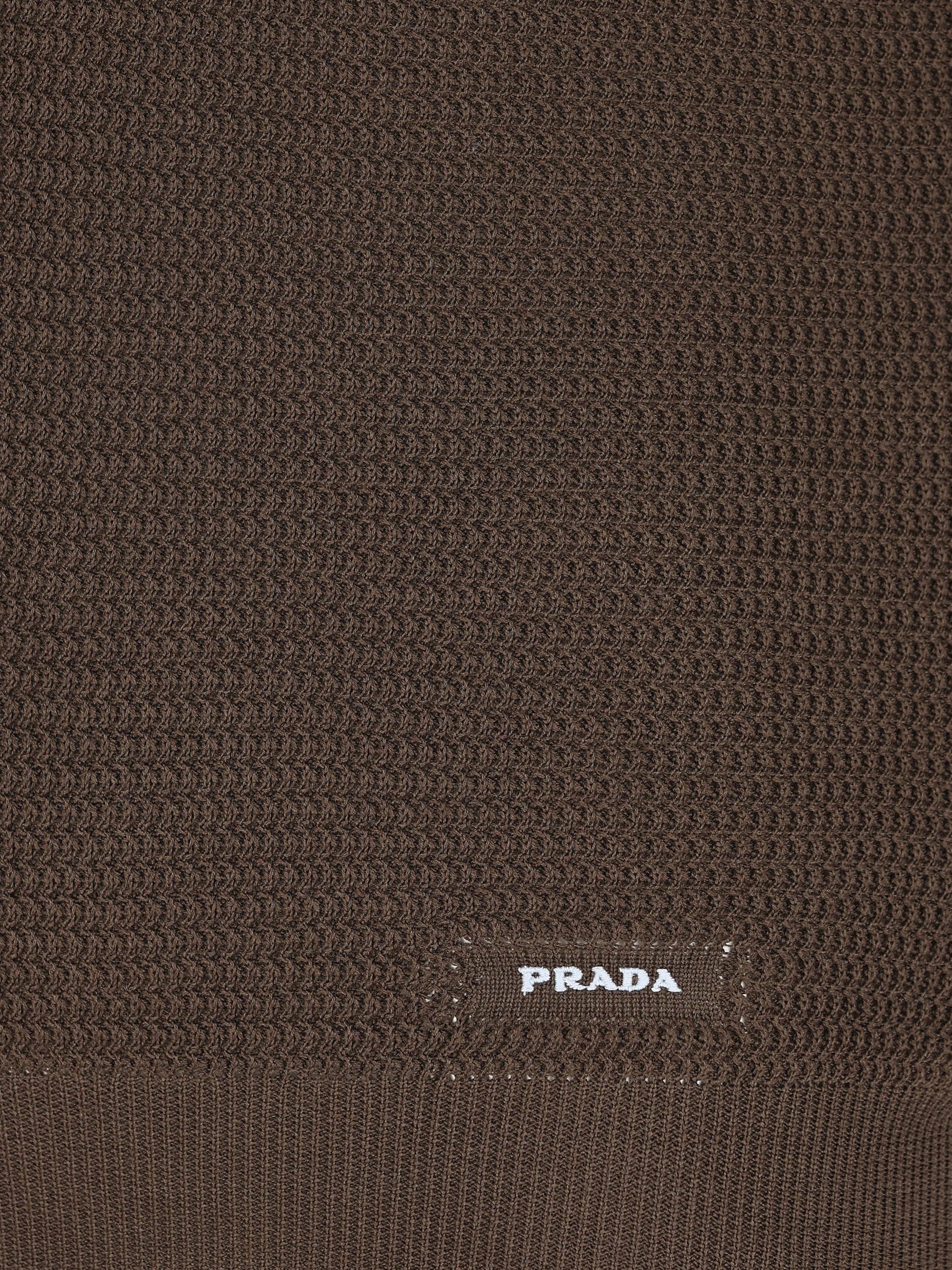 Polo in maglia di seta e cotone. UMF008 16XUF0192 PRADA 