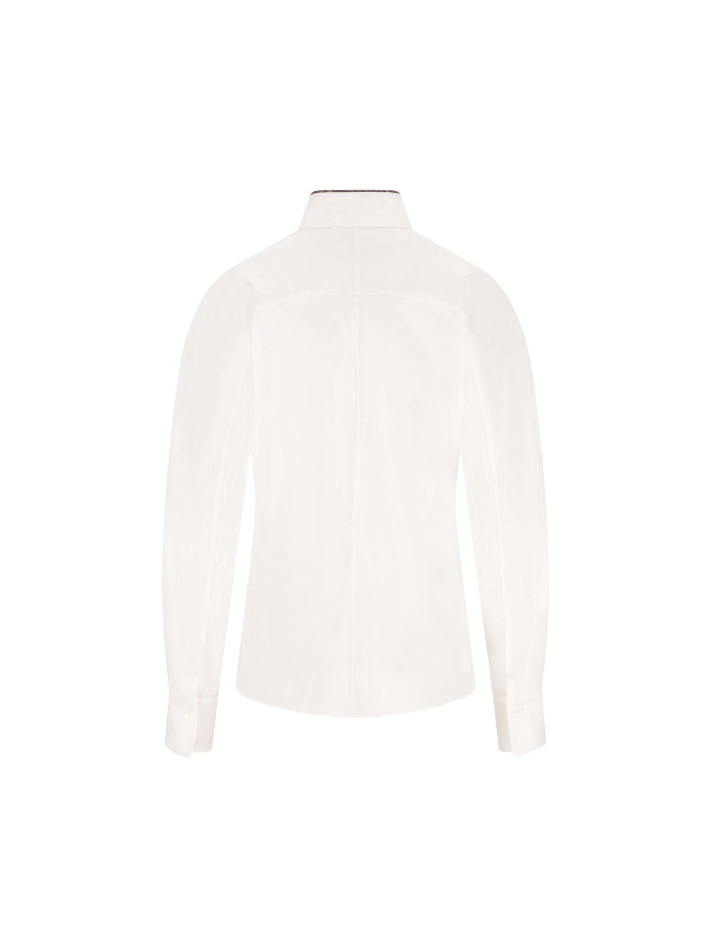 Camicia in Popeline di Cotone Stretch con Shiny Collar Detail M0091NL936 C159 BRUNELLO CUCINELLI 