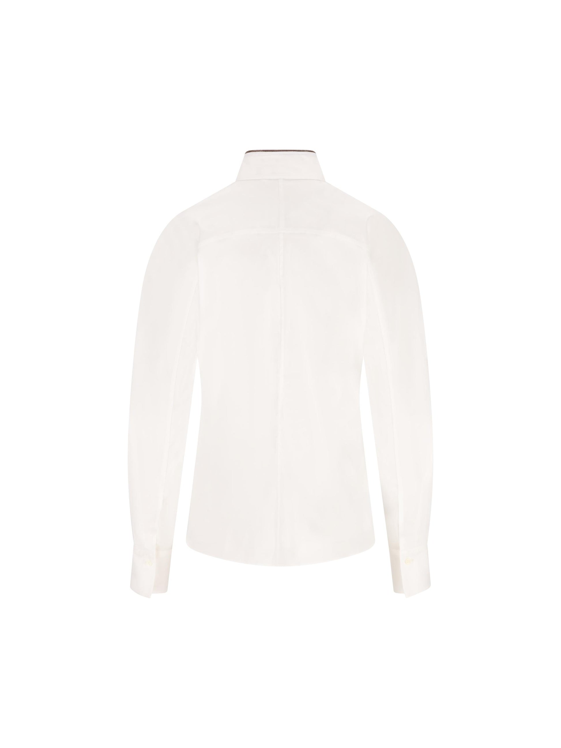 Camicia in Popeline di Cotone Stretch con Shiny Collar Detail M0091NL936 C159 BRUNELLO CUCINELLI 