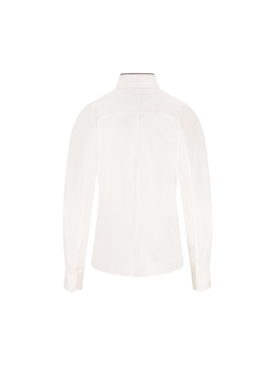 Camicia in Popeline di Cotone Stretch con Shiny Collar Detail M0091NL936 C159 BRUNELLO CUCINELLI 