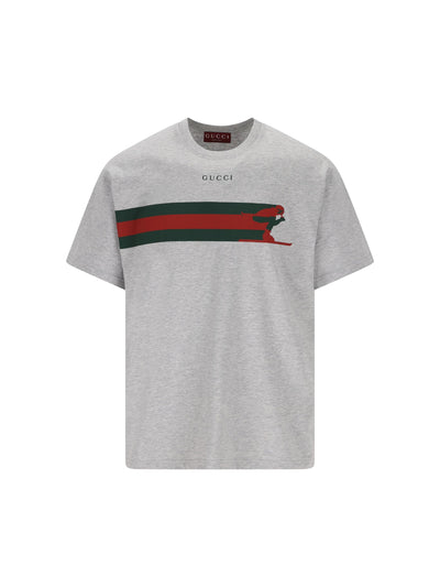 T-shirt in jersey di cotone con stampa sciatore Web 796395 XJHDE1230 GUCCI 