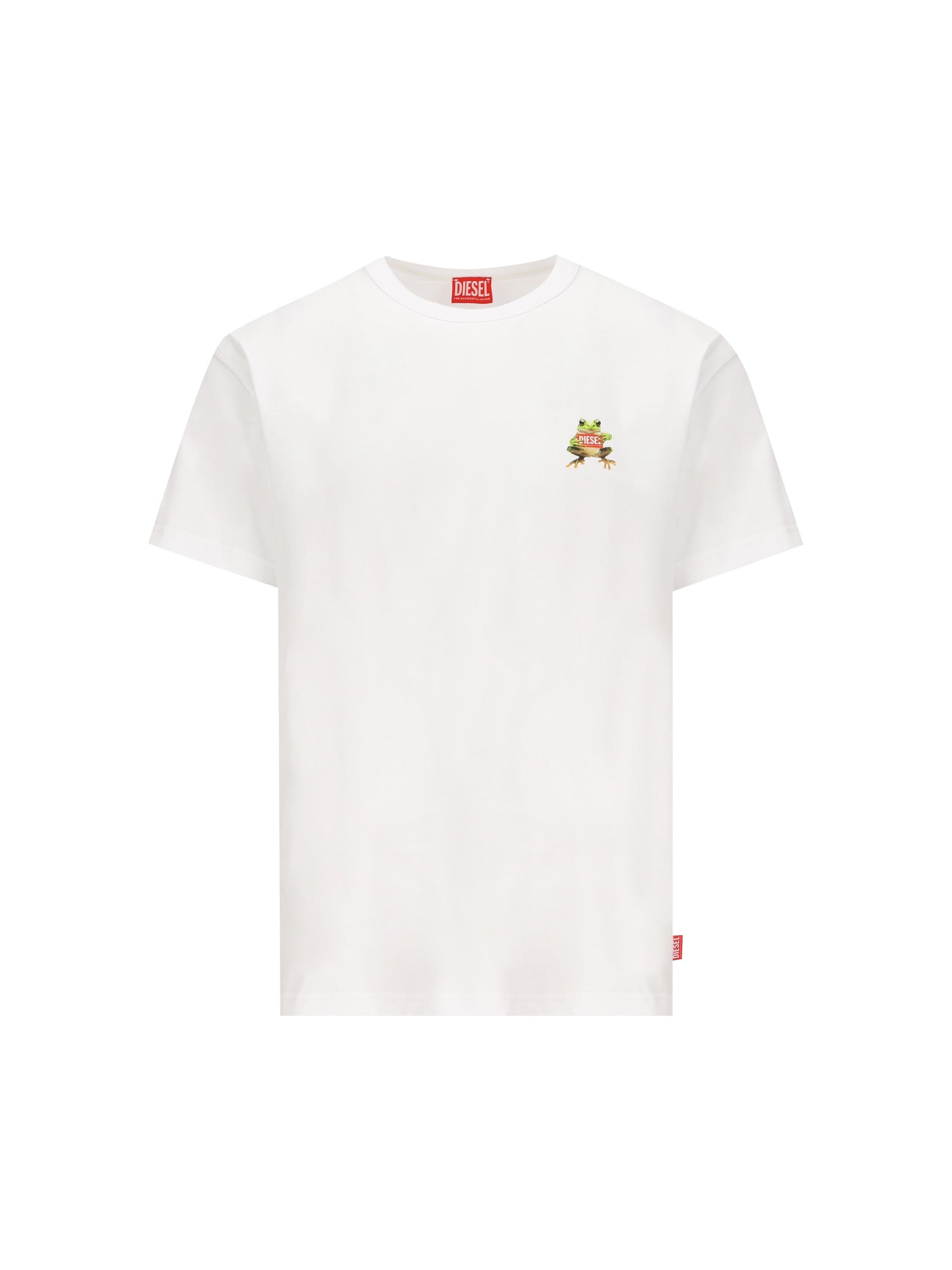 T-shirt con stampa di rana e logo A21651 0PLAT100 DIESEL 