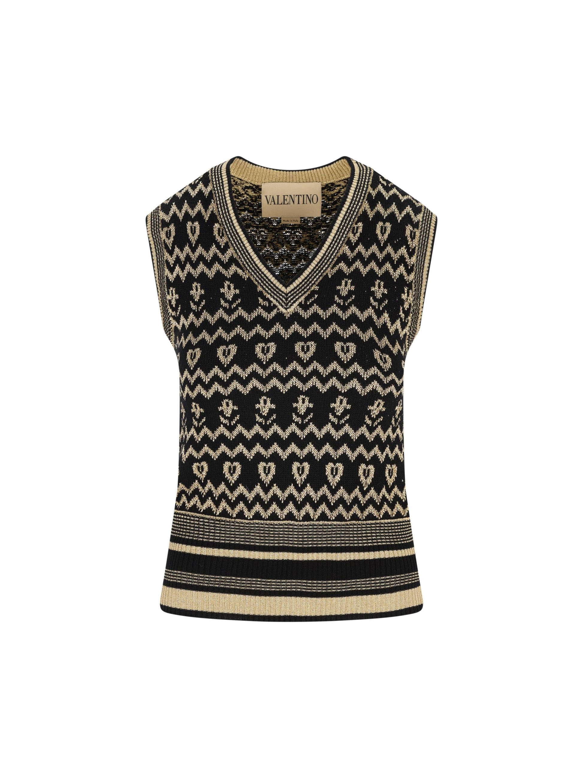 Gilet jacquard in lana 7B3KM06C9H0 G14 VALENTINO GARAVANI 