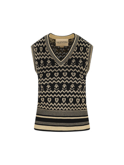 Gilet jacquard in lana 7B3KM06C9H0 G14 VALENTINO GARAVANI 