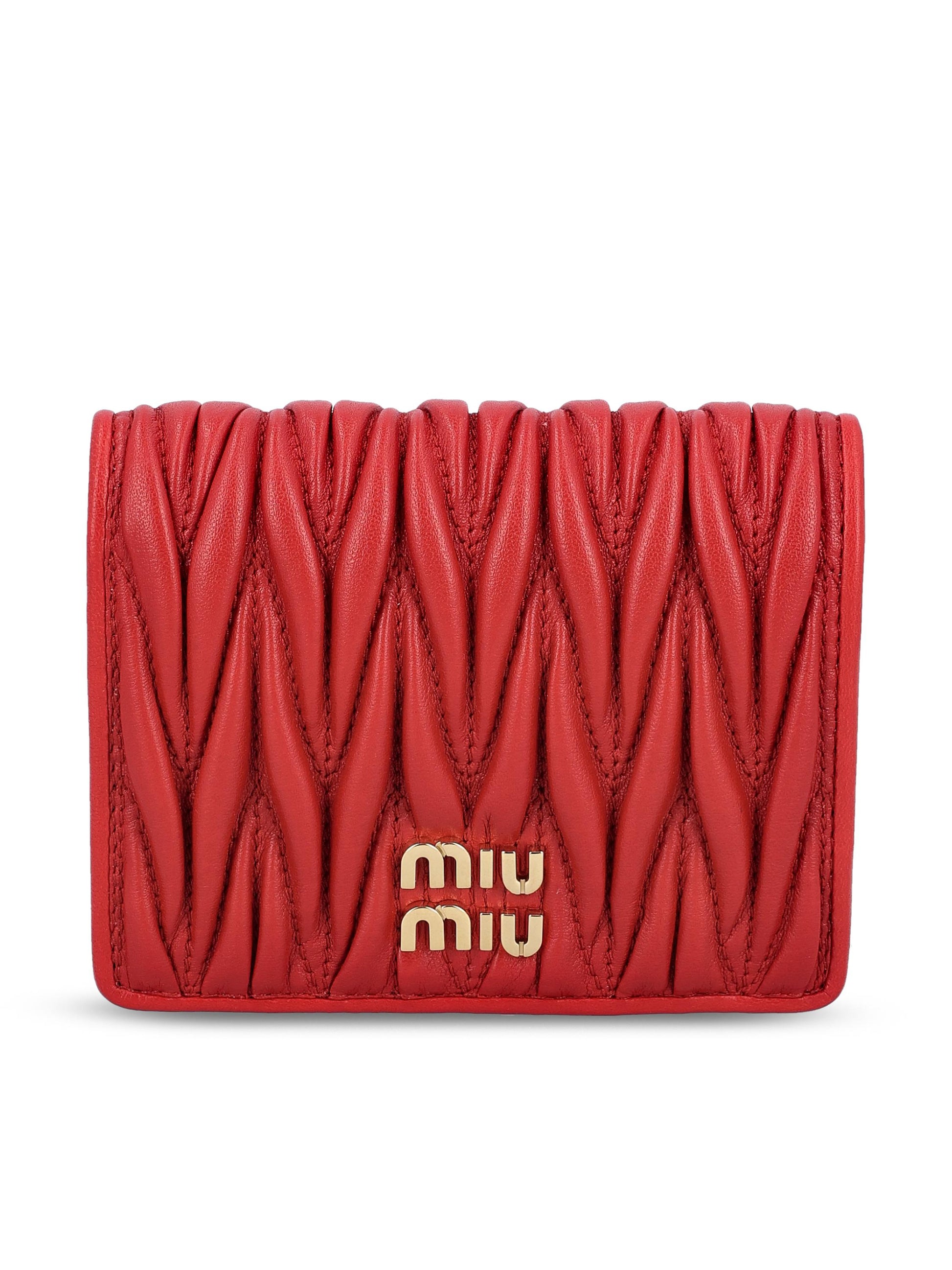 Portafoglio piccolo in nappa matelassé 5MV204 AFPPF0011 MIU MIU 