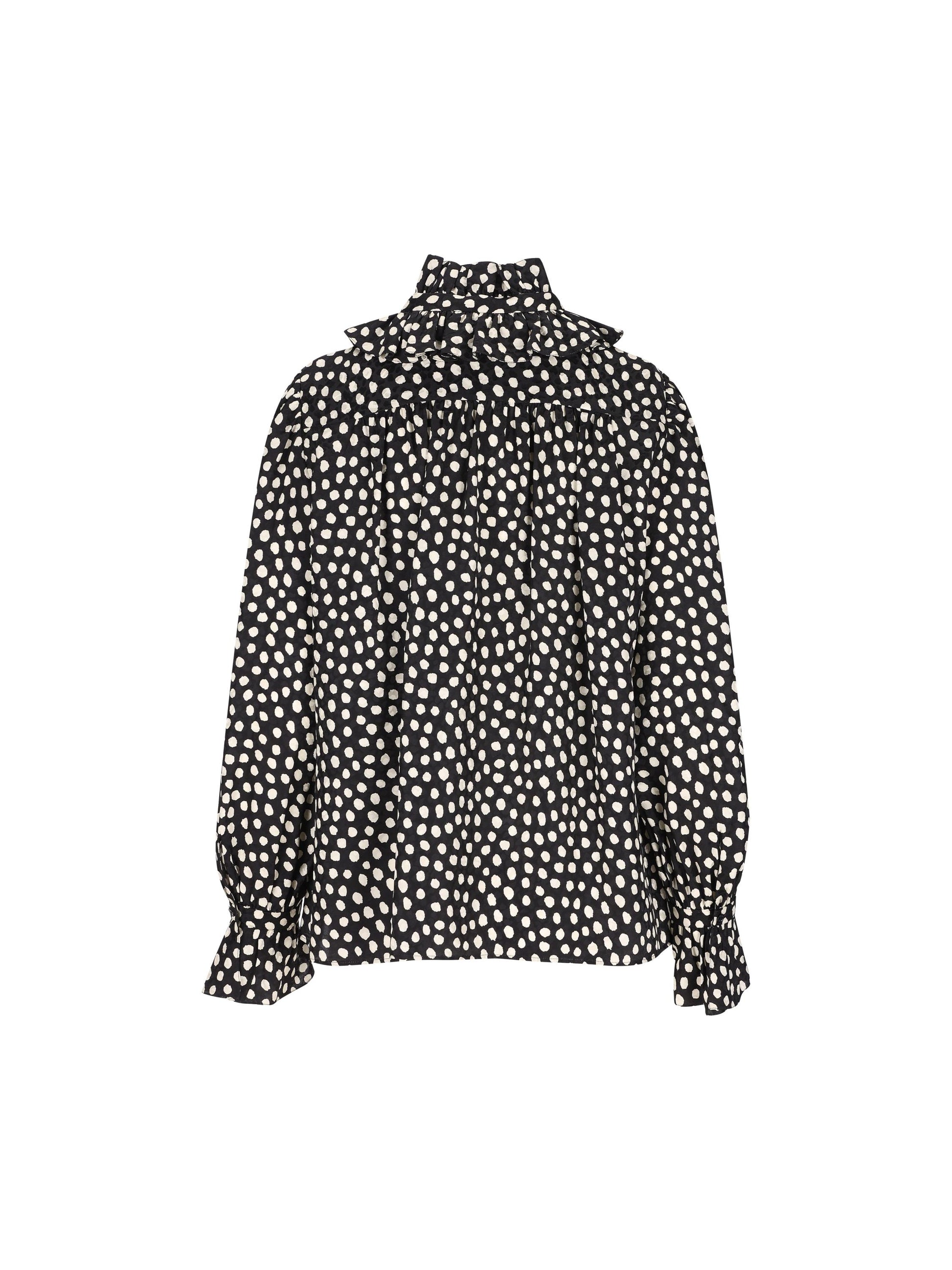 Blusa con volant e nastri sul davanti in jacquard di seta CH26SHT70300 915 CHLOE' 