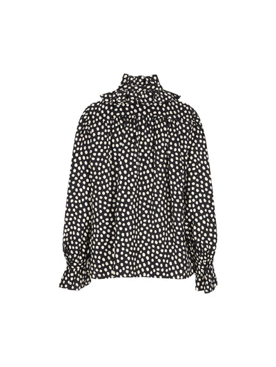 Blusa con volant e nastri sul davanti in jacquard di seta CH26SHT70300 915 CHLOE' 