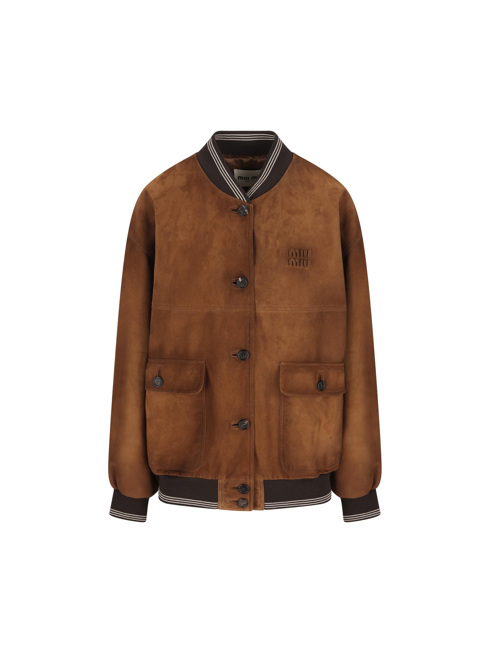 Blouson realizzata in pelle scamosciata. MPV997 104RF0134 MIU MIU 