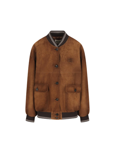 Blouson realizzata in pelle scamosciata. MPV997 104RF0134 MIU MIU 