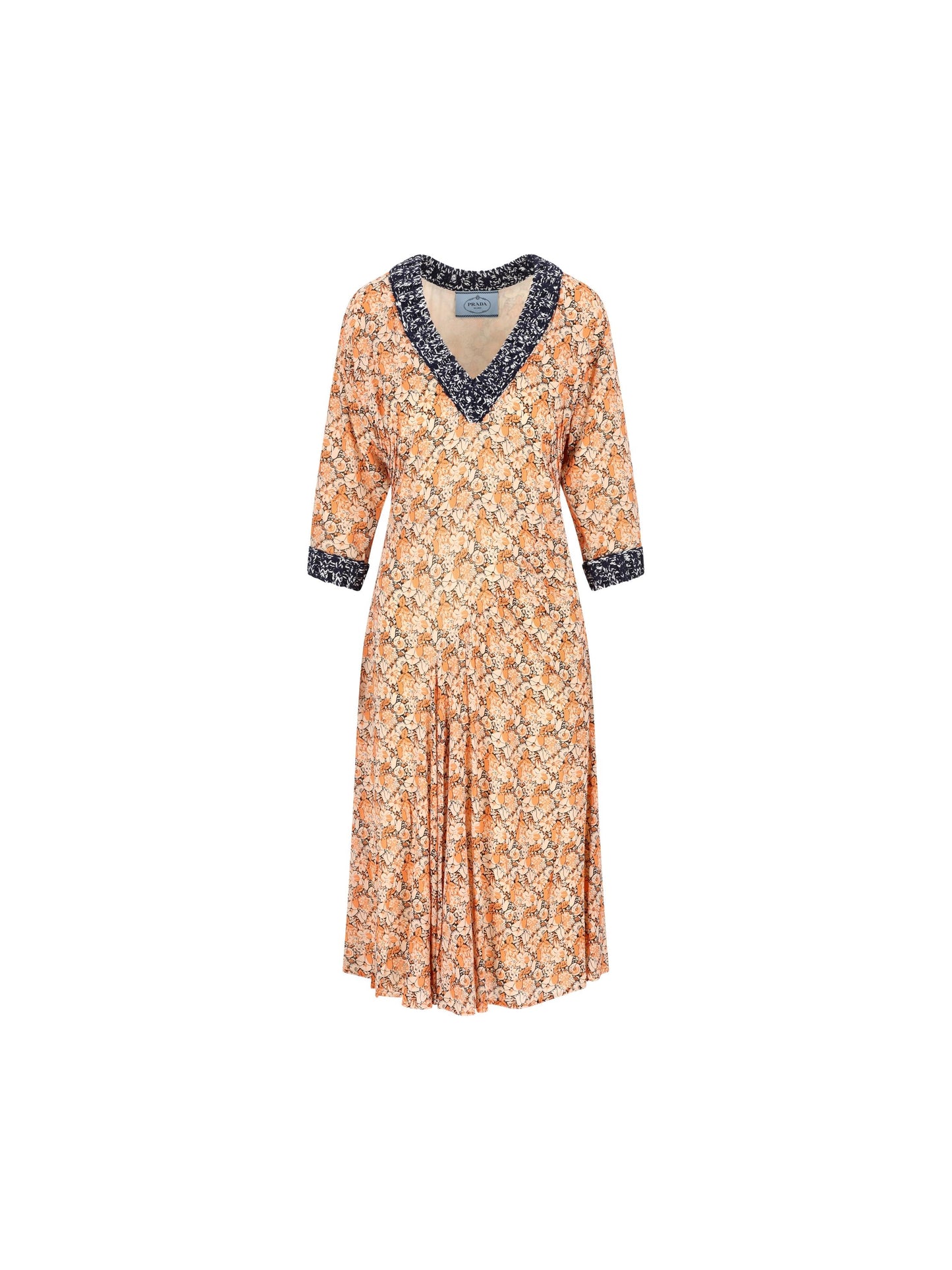 Abito in seta ed elastan con stampa floreale P3Q37 17Z8F0075 PRADA 