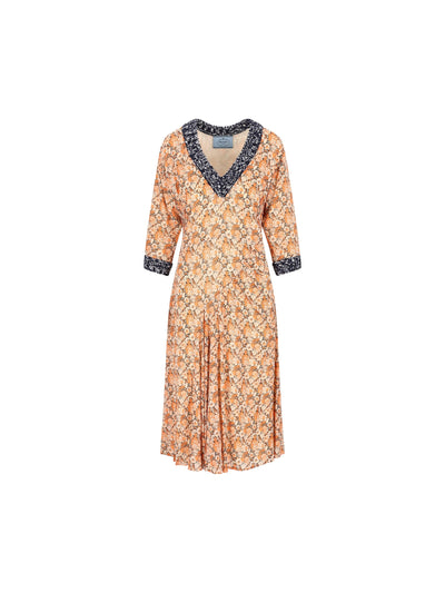 Abito in seta ed elastan con stampa floreale P3Q37 17Z8F0075 PRADA 