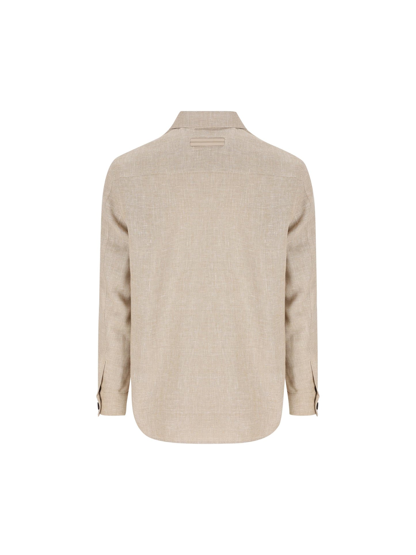 Overshirt in cashmere, lino e seta beige melange UHV75A3 SOT52272 ZEGNA 